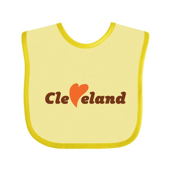 Inktastic Cleveland Heart Solid Orange Boys or Girls Baby Bib