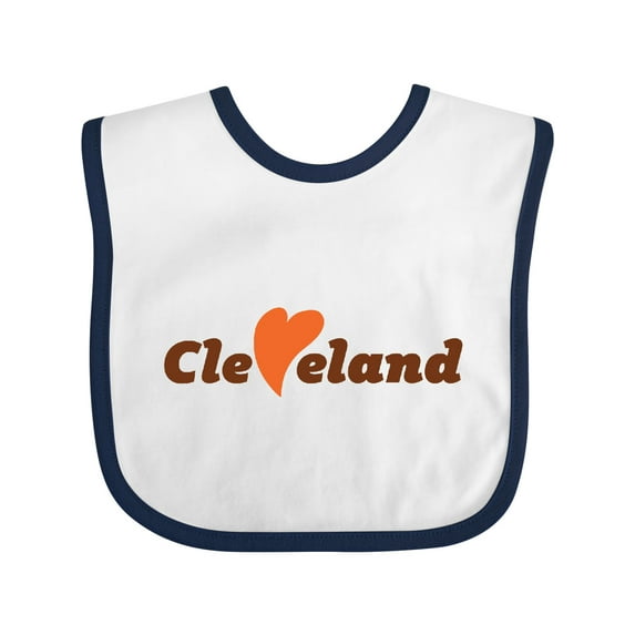 Inktastic Cleveland Heart Solid Orange Boys or Girls Baby Bib