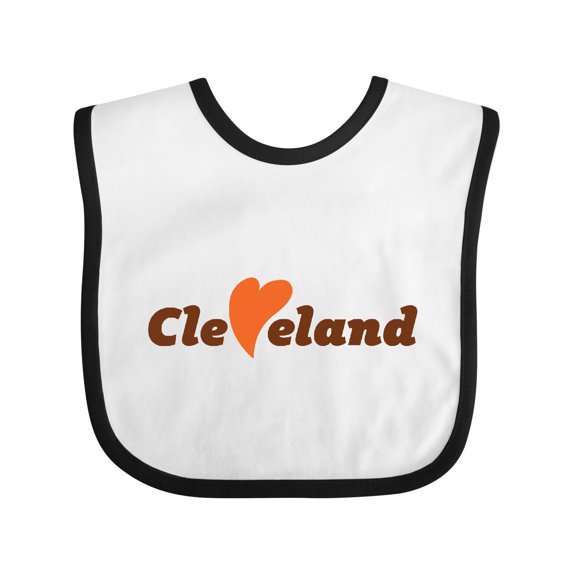 Inktastic Cleveland Heart Solid Orange Boys or Girls Baby Bib