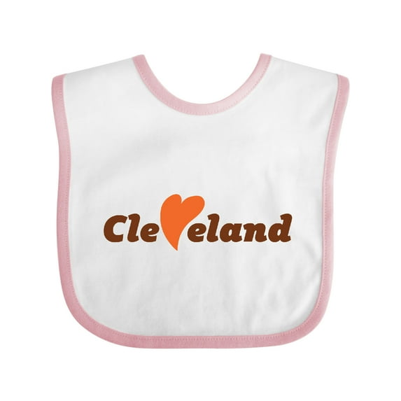 Inktastic Cleveland Heart Solid Orange Boys or Girls Baby Bib