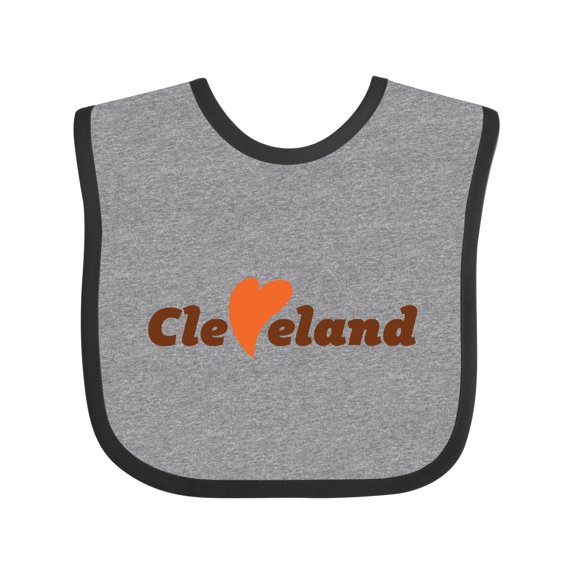 Inktastic Cleveland Heart Solid Orange Boys or Girls Baby Bib
