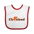 thumbnail image 1 of Inktastic Cleveland Heart Solid Orange Boys or Girls Baby Bib, 1 of 4