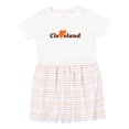 thumbnail image 1 of Inktastic Cleveland Heart Solid Orange Girls Toddler Dress, 1 of 5