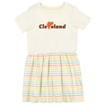 thumbnail image 1 of Inktastic Cleveland Heart Solid Orange Girls Toddler Dress, 1 of 5