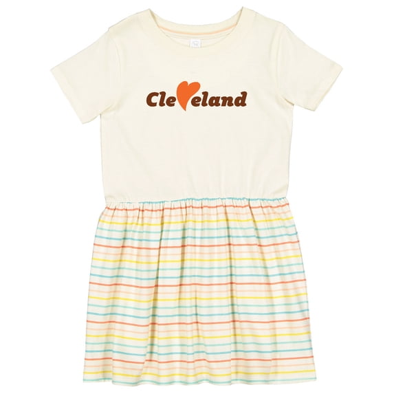 Inktastic Cleveland Heart Solid Orange Girls Toddler Dress