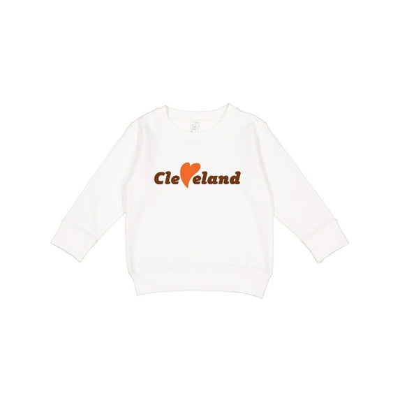 Inktastic Cleveland Heart Solid Orange Toddler Sweatshirt