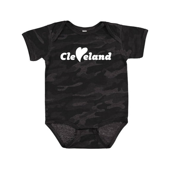Inktastic Cleveland Heart Solid White Boys or Girls Baby Bodysuit