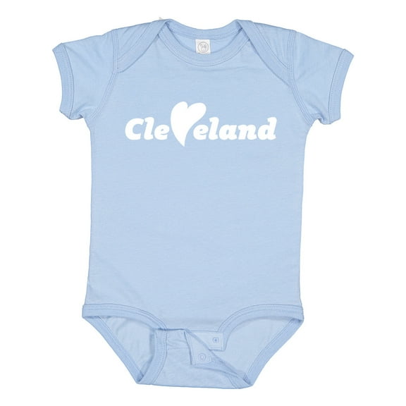 Inktastic Cleveland Heart Solid White Boys or Girls Baby Bodysuit