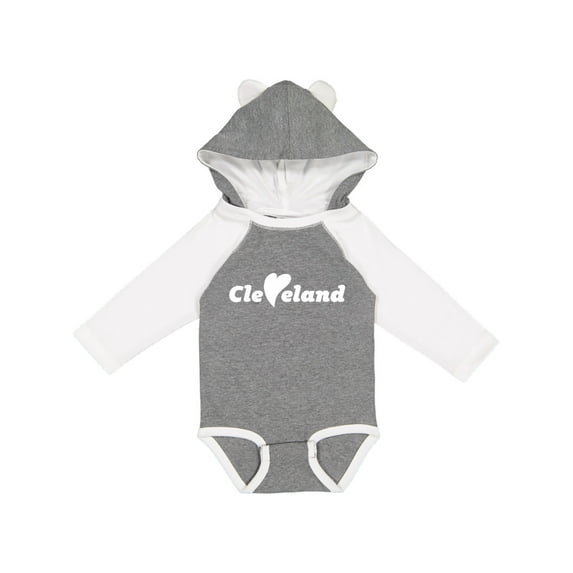 Inktastic Cleveland Heart Solid White Boys or Girls Long Sleeve Baby Bodysuit