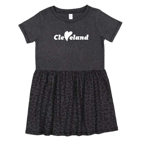 Inktastic Cleveland Heart Solid White Girls Toddler Dress
