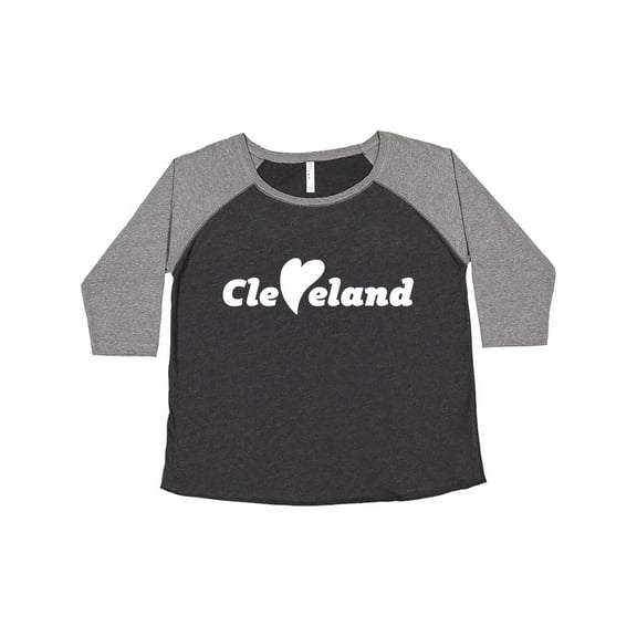 Inktastic Cleveland Heart Solid White Women's Plus Size T-Shirt