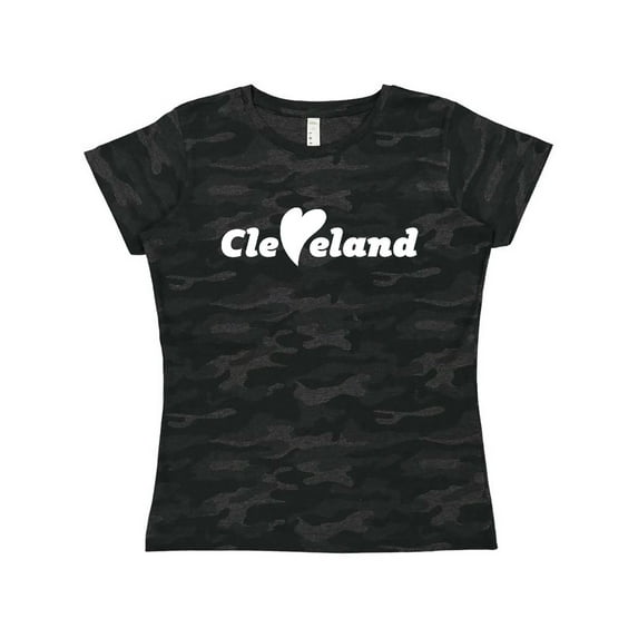 Inktastic Cleveland Heart Solid White Women's T-Shirt