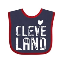 Inktastic Cleveland, Ohio Distressed Font Boys or Girls Baby Bib