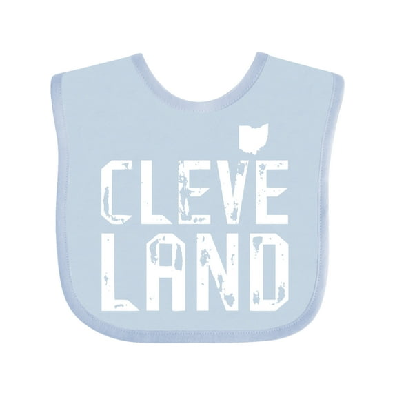 Inktastic Cleveland, Ohio Distressed Font Boys or Girls Baby Bib