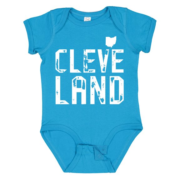 Inktastic Cleveland, Ohio Distressed Font Boys or Girls Baby Bodysuit