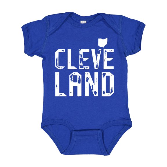 Inktastic Cleveland, Ohio Distressed Font Boys or Girls Baby Bodysuit