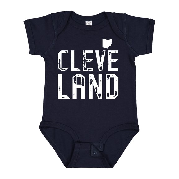 Inktastic Cleveland, Ohio Distressed Font Boys or Girls Baby Bodysuit