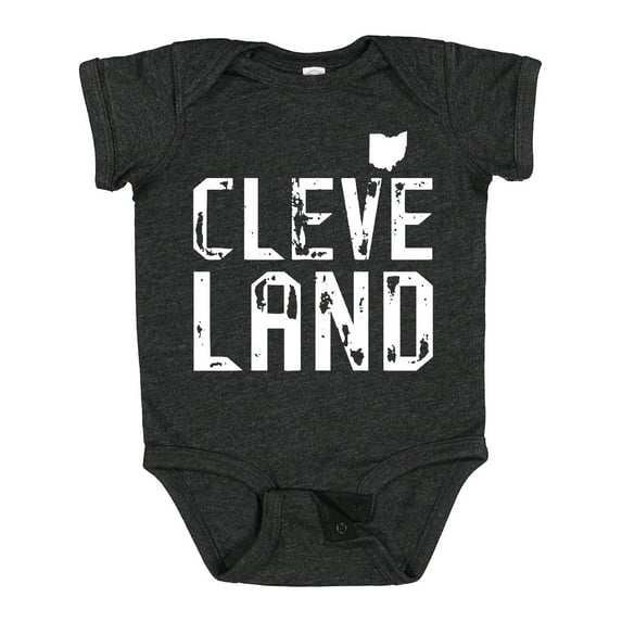 Inktastic Cleveland, Ohio Distressed Font Boys or Girls Baby Bodysuit
