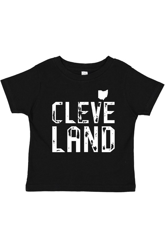 Cleveland, Ohio Distressed Font Boys or Girls Baby T-Shirt