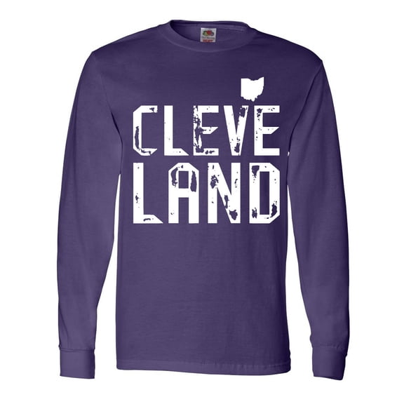 Inktastic Cleveland, Ohio Distressed Font Long Sleeve T-Shirt