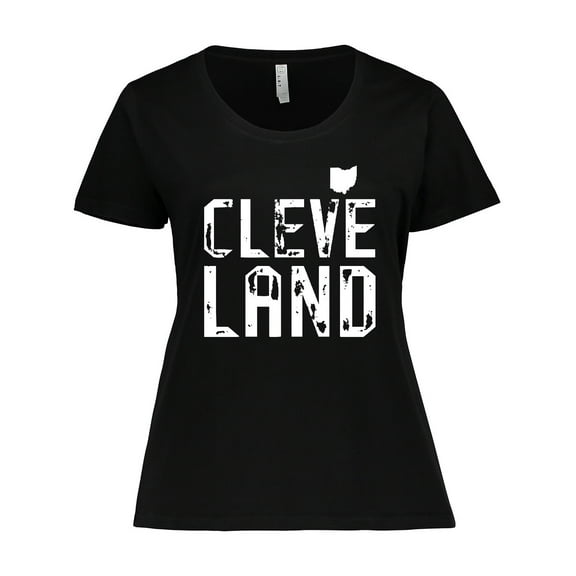 Inktastic Cleveland, Ohio Distressed Font Women's Plus Size T-Shirt