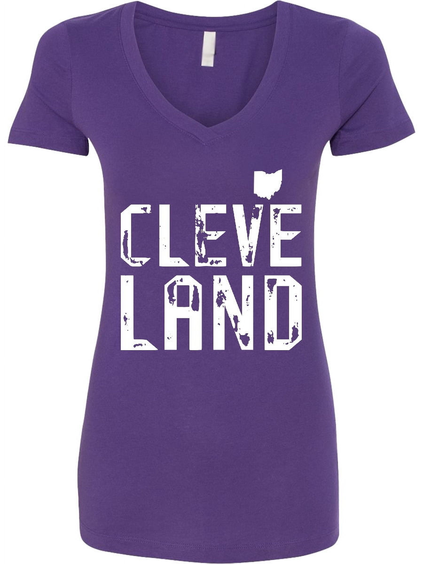 Inktastic Cleveland, Ohio Distressed Font Women's V-Neck T-Shirt