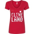 thumbnail image 1 of Inktastic Cleveland, Ohio Distressed Font Women's V-Neck T-Shirt, 1 of 5