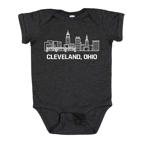 Inktastic Cleveland Ohio Skyline Boys or Girls Baby Bodysuit