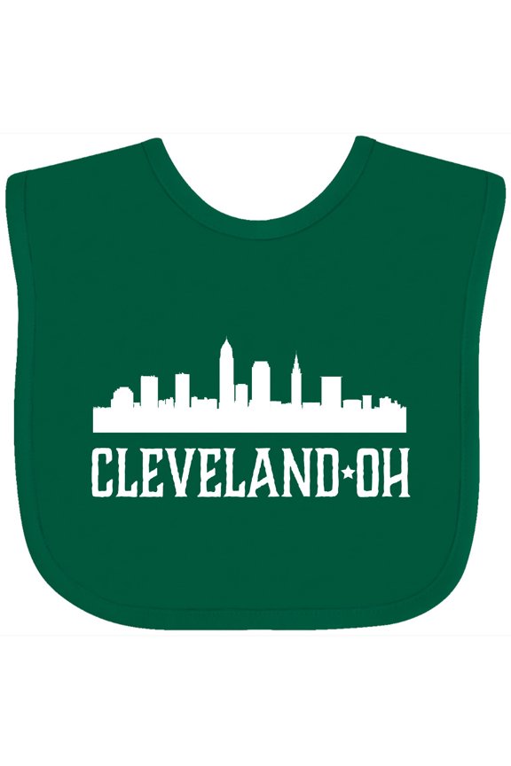 Cleveland Ohio Skyline City Silhouette Boys or Girls Baby Bib