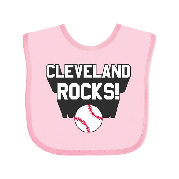 Inktastic Cleveland Rocks with Baseball Boys or Girls Baby Bib