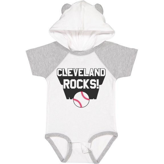 Inktastic Cleveland Rocks with Baseball Boys or Girls Baby Bodysuit