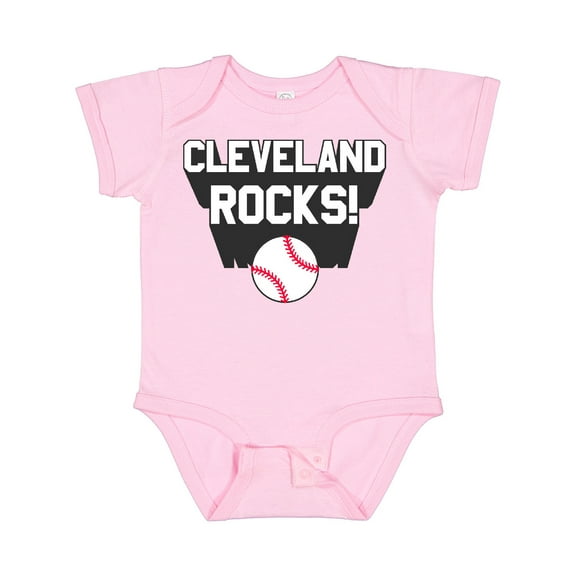 Inktastic Cleveland Rocks with Baseball Boys or Girls Baby Bodysuit