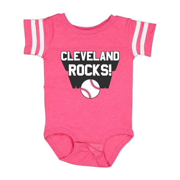 Inktastic Cleveland Rocks with Baseball Boys or Girls Baby Bodysuit