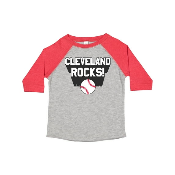 Inktastic Cleveland Rocks with Baseball Boys or Girls Toddler T-Shirt