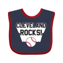 Inktastic Cleveland Rocks with Baseball Inversed Boys or Girls Baby Bib