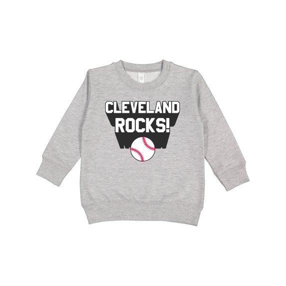 Inktastic Cleveland Rocks with Baseball Toddler Sweatshirt