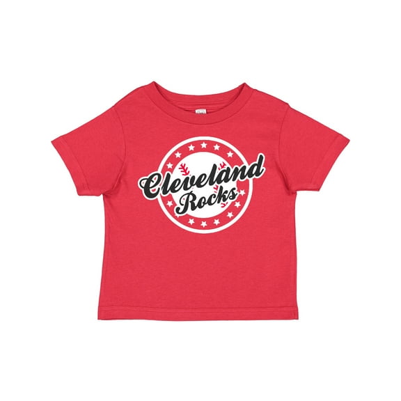 Inktastic Cleveland Rocks with Baseball in Circle and Stars Inversed Boys or Girls Toddler T-Shirt