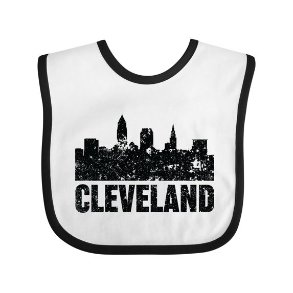 Inktastic Cleveland Skyline Grunge Boys or Girls Baby Bib
