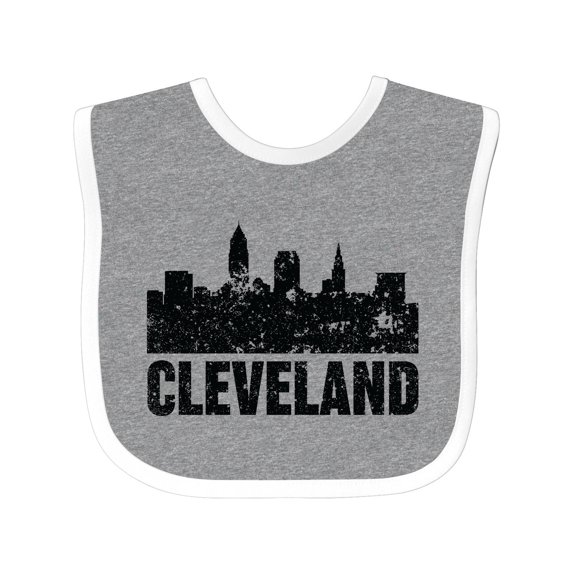 Inktastic Cleveland Skyline Grunge Boys or Girls Baby Bib