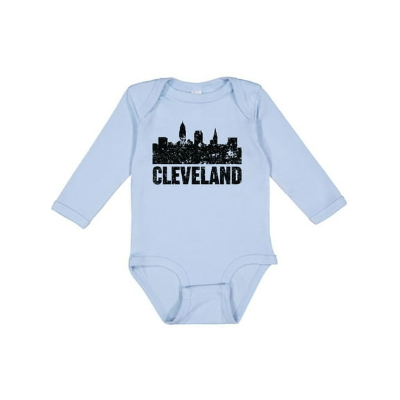 Inktastic Cleveland Skyline Grunge Boys or Girls Long Sleeve Baby Bodysuit