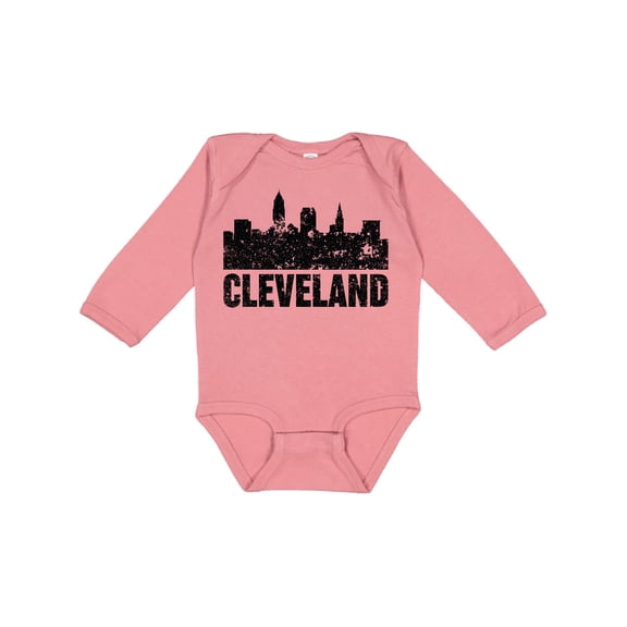 Inktastic Cleveland Skyline Grunge Boys or Girls Long Sleeve Baby Bodysuit