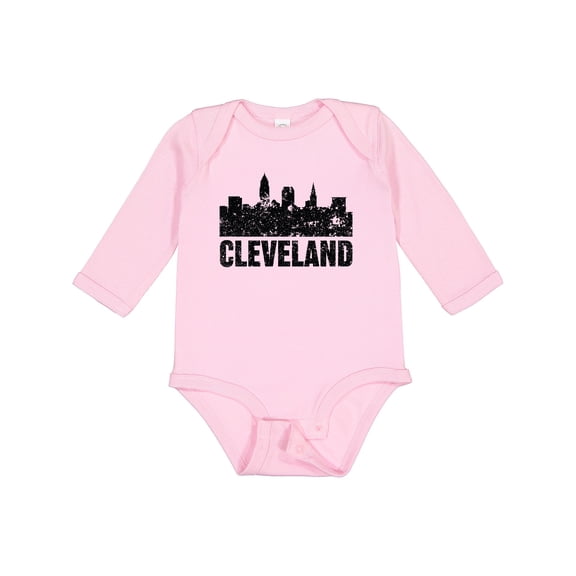 Inktastic Cleveland Skyline Grunge Boys or Girls Long Sleeve Baby Bodysuit