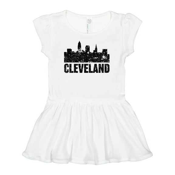 Inktastic Cleveland Skyline Grunge Girls Baby Dress