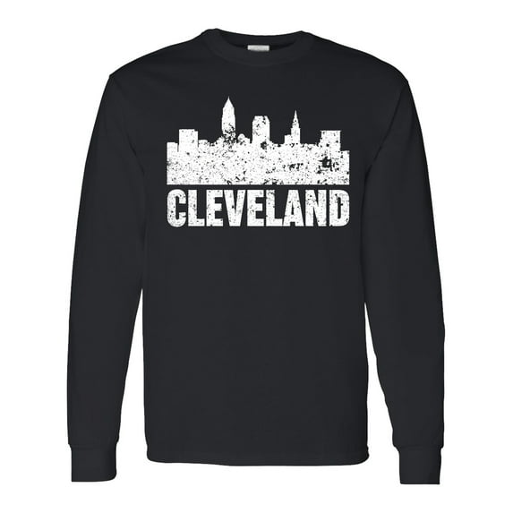 Inktastic Cleveland Skyline Grunge Long Sleeve T-Shirt