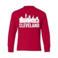 thumbnail image 1 of Inktastic Cleveland Skyline Grunge Long Sleeve Youth T-Shirt, 1 of 5
