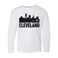 thumbnail image 1 of Inktastic Cleveland Skyline Grunge Long Sleeve Youth T-Shirt, 1 of 5