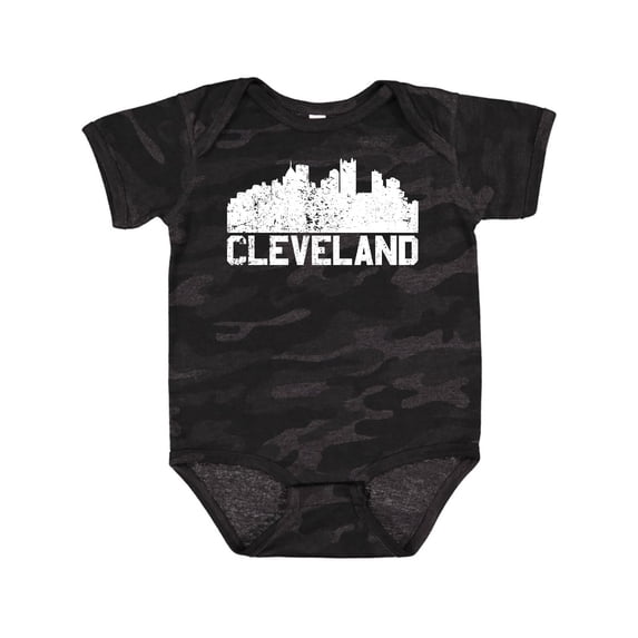 Inktastic Cleveland Skyline Grunge White Boys or Girls Baby Bodysuit