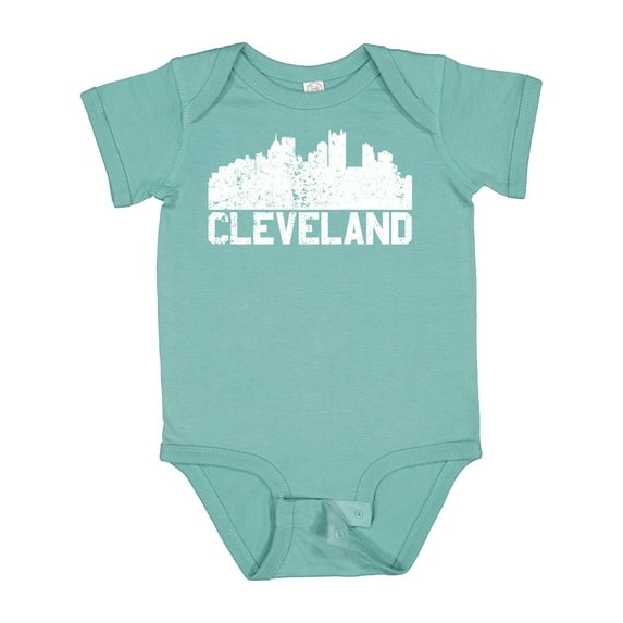 Inktastic Cleveland Skyline Grunge White Boys or Girls Baby Bodysuit