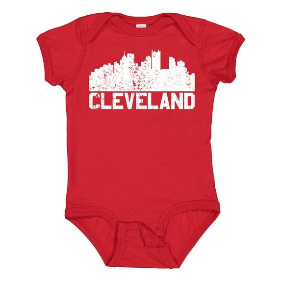 Inktastic Cleveland Skyline Grunge White Boys or Girls Baby Bodysuit