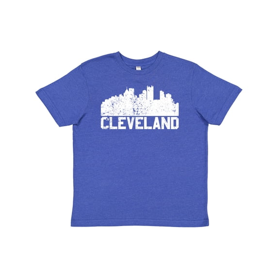 Inktastic Cleveland Skyline Grunge White Youth T-Shirt